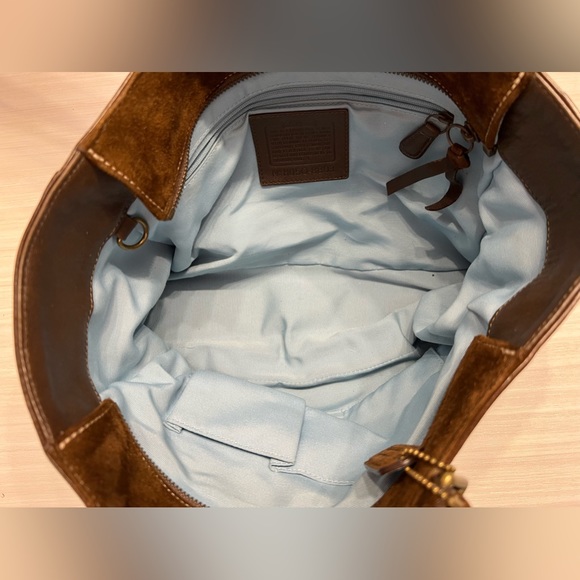 Coach Hampton Brown Suede Shoulder Bag 8B03 - Picture 4 of 5